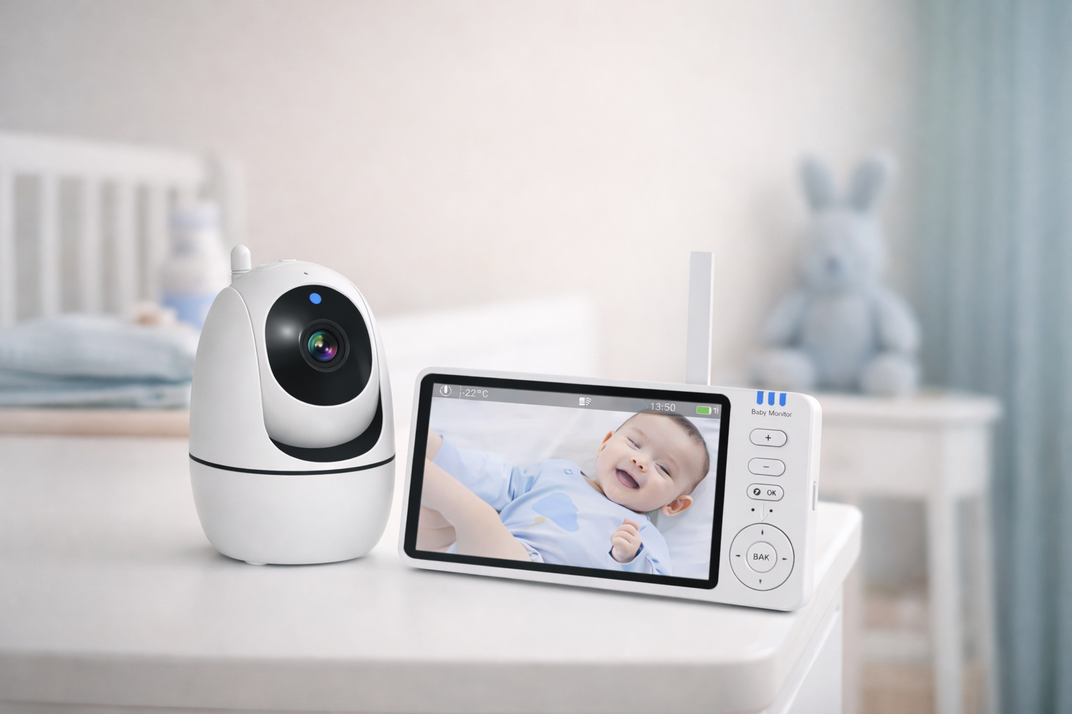 Babyphone Babyseren 1 Caméra & 1 Écran Partagé Monitor pour les parents, Sans Wi-Fi